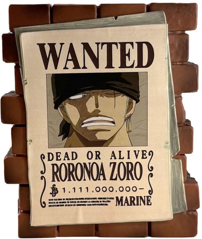 Plastoy One Piece Coin Bank Zoro Wanted Banks