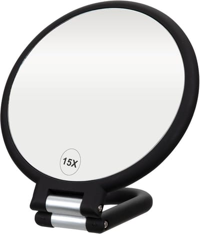 Professionele Vergrotende Handspiegel 1X/15X - Opvouwbaar en Verstelbaar voor Make-up en Reizen