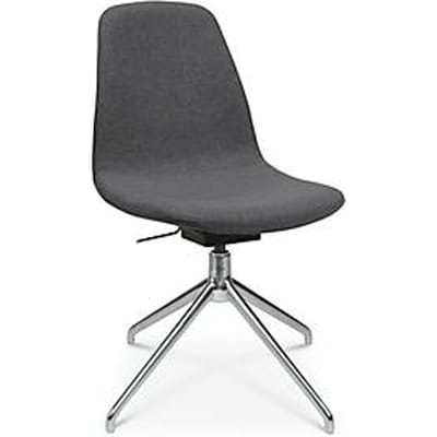 Conferentiestoel Topstar Sitness Life 1.1, draaibaar/zitting in hoogte verstelbaar, zonder armleuningen, B 460 x D 390 x H 450-480 mm, 4-poots onderstel, gepolijst aluminium & stof, anthr.