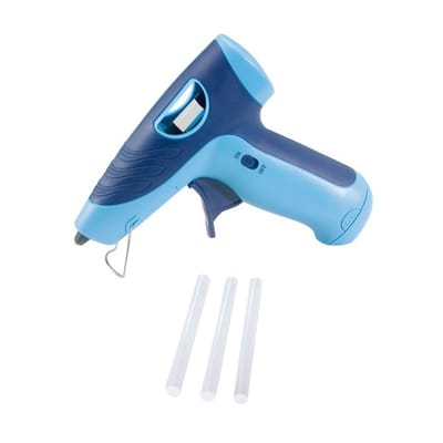 Lijmpistool – Snoerloos – Voor thuis, werkplaats en hobby – Praktisch in gebruik dankzij ergonomische handgreep – 3 lijmpatronen – C338597