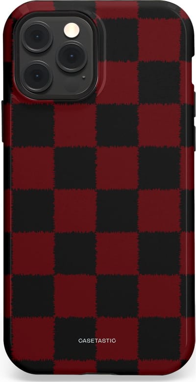 Casetastic hoesje geschikt voor Apple iPhone 12 / Apple iPhone 12 Pro - MagSafe - Dubbellaagse bescherming - De Houthakker - Fashion Case - Zwart Bordeaux