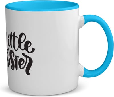 Akyol - little sister koffiemok - theemok - blauw - Zus - zusje - cadeau - verjaardag - jongste zus - familie - 350 ML inhoud