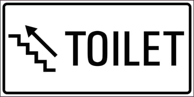 Toilet trap omhoog sticker links 300 x 150 mm