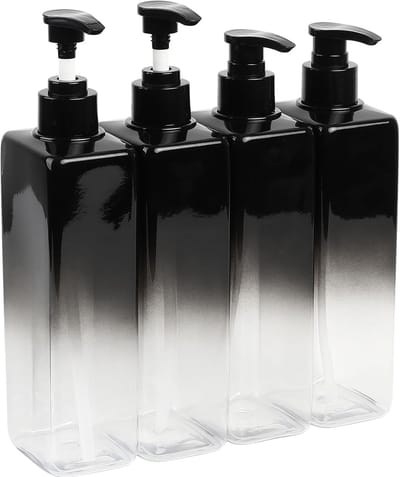 Famanu – Vierkante handzeepdispensers set van 4, 500 ml, navulbaar, geschikt voor keuken en badkamer