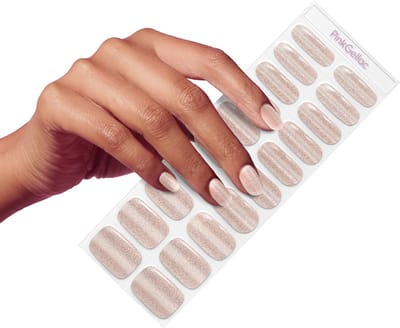 Pink Gellac UV Nagelstickers - Gellak Stickers 0025 Cat Eye Champagne Gold - Nail Art Gel Stickers voor Nagels - 20 stuks in 10 maten