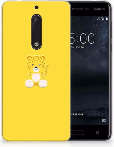 Nokia 5 Telefoonhoesje met Naam Baby Leopard