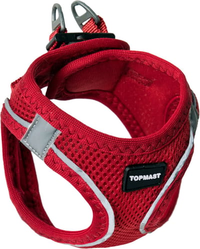 Topmast Airmesh Hondentuig - Click & Go - Rood - 2XS - Reflecterend - Harnas Hond - Hondentuigje - Hondenharnas - Voor Puppy, Kleine, Medium en Grote Hond