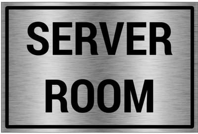 Server room bord - gecoat brushed aluminium - grijs zwart | 30 x 20 cm