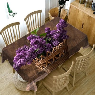 Paars Bloemenpatroon Tafelkleed Stofdicht Wasbaar Doek Dikke Katoen Rechthoekige En Ronde Tafelkleed 180 X 270CM