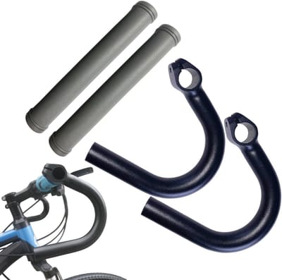 Fiets Stuuruiteinden - Handgreep Verlenging - Comfortabel Fietsen - Antislip Ergonomisch - 22.2 mm Diameter - Zwart Grijs
