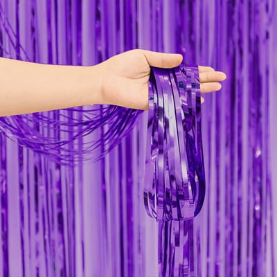 2x Deurgordijn Backdrop Glittergordijn Paars Zeemeermin Versiering Glitter Deur Folie Gordijn - 200*100Cm - 2 Stuks