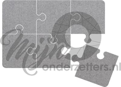 Puzzel vilt onderzetter - Lichtgrijs - 6 stuks - ø 9,8 cm - Tafeldecoratie - Glas onderzetter - Cadeau - Woondecoratie - Woonkamer – Tafelbescherming - Onderzetters voor glazen - Keukenbenodigdheden – Woonaccessoires - Tafelaccessoires