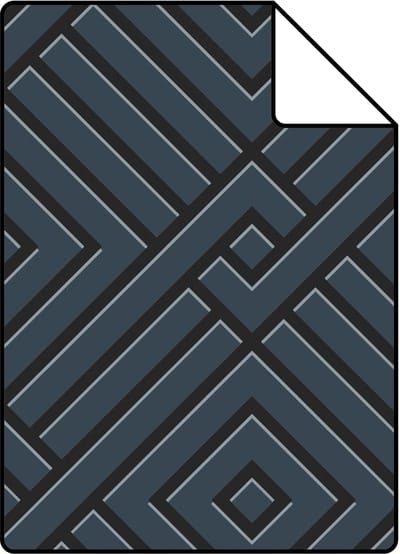 Proefstaal Origin Wallcoverings behang 3D grafisch motief donkerblauw - 26.5 x 21 cm - 347982-S