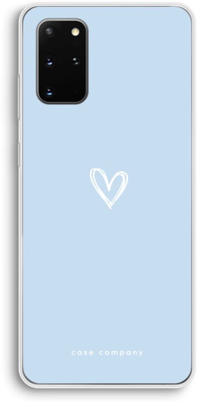 Case Company® - Hoesje geschikt voor Samsung Galaxy S20 Plus hoesje - Klein Hart Blauw - Soft Cover Telefoonhoesje - Bescherming aan alle Kanten en Schermrand