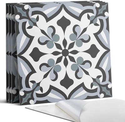 Coloray Wandpanelen Zelfklevend - Stijlvol plantenpatroon Zelfklevende Wandpanelen - 50 cm x 50 cm - Zwart Wandpaneel PVC - 5 stuks - Mozaïeken Wandpanelen Zelfklevend - Wandpaneel Keuken - Wandpanelen Badkamer