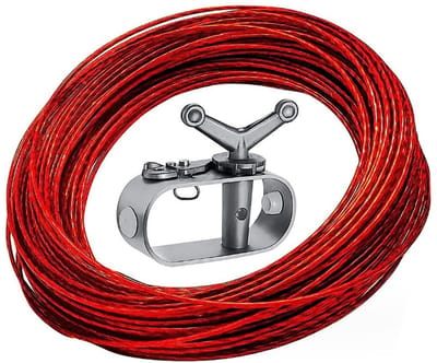 Sterke Spanner voor Draadkoord met Verstelbare Haak - Ideaal voor Zwembadovertrekken en Tuinprojecten (21m Lang, φ2mm)