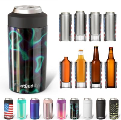 Universele RVS Can Cooler voor 12oz en 16oz Blikjes en Flessen - Houdt Dranken 24 Uur Koud