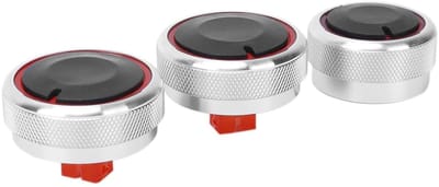 Airconditioning Knop - AC Controller - Interieur Vernieuwen - Aluminiumlegering ABS - 3 Stuks - Zilver