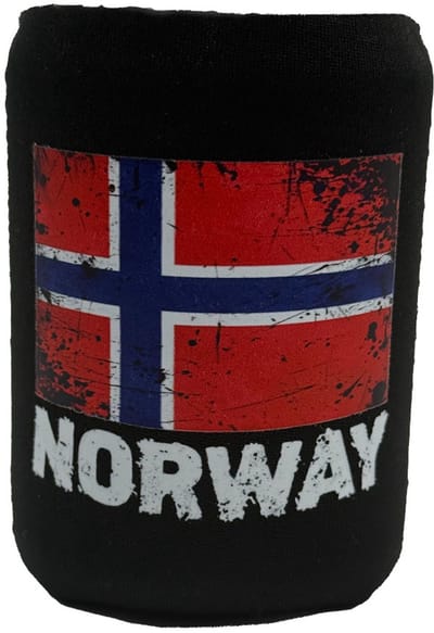 Neopreen koelbox met Noorse vlag voor standaard blikjes van 330 ml – Norse Pride