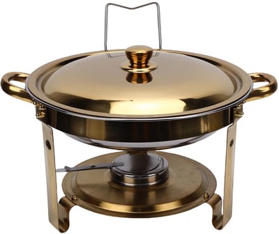 Ronde Chafing Dish – 5L – Warmhoudfunctie – Inclusief Brandpastahouder – Voor Buffet en Catering