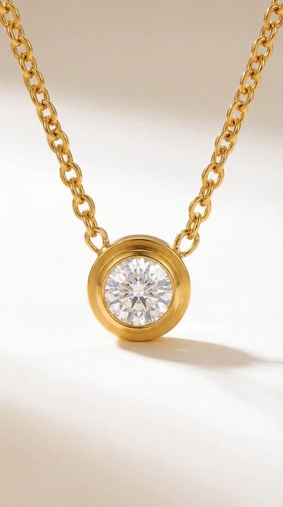 Lundholm Luxe Ketting Dames Goud Kleurig Zirkonia Steen Hanger - Premium Stainless Steel Jewellery Goudkleurig luxe – 40 cm + Verlengstuk – Cadeautje - My Kristen Serie – Scandinavisch Design