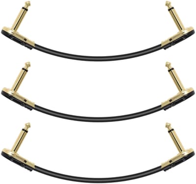 Patch kabel - Gitaarkabel effecten - Muziek signaaloverdracht - 4-voudig afgeschermd - 30 cm 3 stuks - Wit