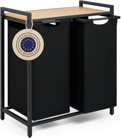 Waskast Met Manden - Kleding Opberger - Kleding Sorteren - 2 Gescheiden Vakken - 64.5 x 36 x 73 cm