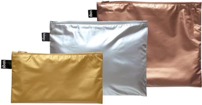 LOQI Zip Pockets - Gold, Silver, Rose Gold Metallic