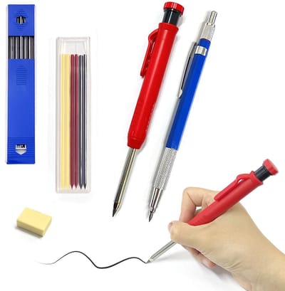 Dailygoods- Houtbewerkingpotloden Lichtgewicht - Mechanische Potloden - Slijper - Gum - Vullingen - Stevig voor Diverse Oppervlakken - Mechanisch Potlood