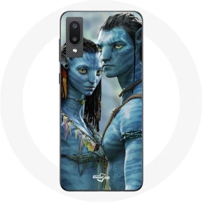Coque - maniacase - Samsung Galaxy A02 - Noir - Souple - Avatar Neytiri et Jake noir