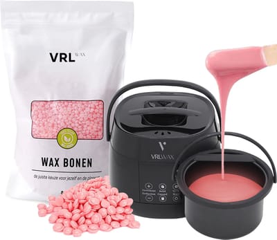 VRL Smart Wax Apparaat Starter Kit - Ontharingsapparaat - Europese Crystal Orange Wax Bonen - Parfumvrij en Vegan