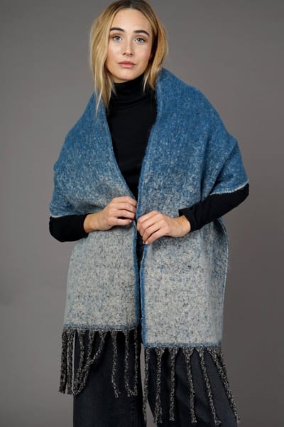 Sjaal dames winter - warme wintersjaal - blauw