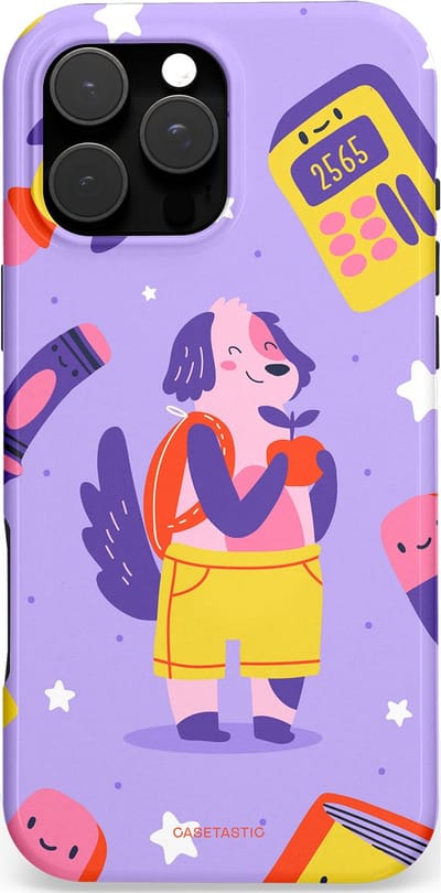 Casetastic hoesje geschikt voor Apple iPhone 16 Pro Max - MagSafe - Dubbellaagse bescherming - Tussen boeken en sterren - Fashion Case - Lavendel Geel