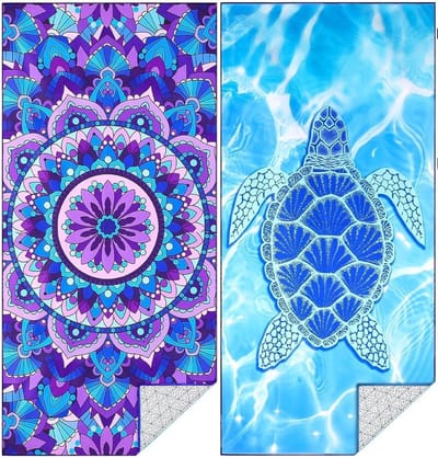 Unyqoos® Extra Grote Sneldrogende Microvezel Strandhanddoek Set van Twee voor Comfort en Stijl