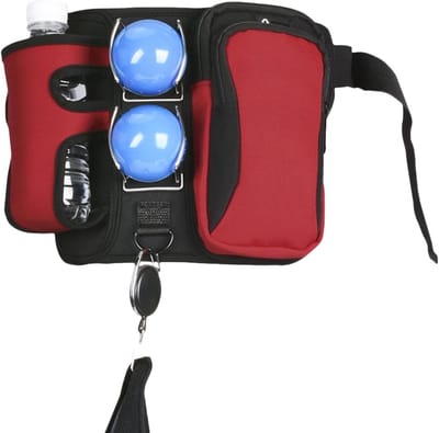 Golfballen Tasje - Golfer Heuptas - Golf Accessoires Opslag - Lichtgewicht Ontwerp - 21x20x5 cm - Rood