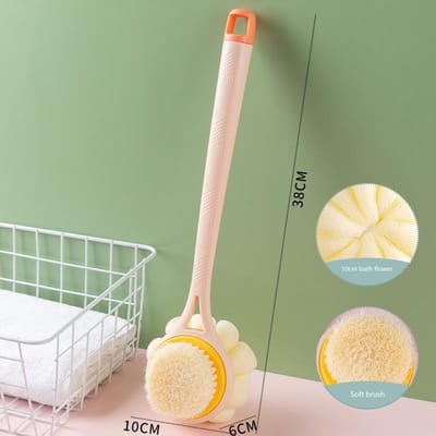 Brosse de bain Articles de salle de bain pour la salle de bain Éponge de douche à long manche Exfoliant Gommage à la boue Produits à double usage Ménager rose