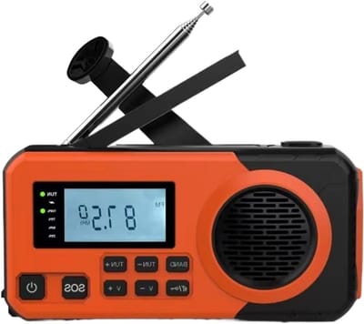 Draagbare Radio - AM FM Ontvanger - Buitenactiviteiten - Zonne- en Handoplaadbaar - 15 x 8 x 5 cm - Zwart