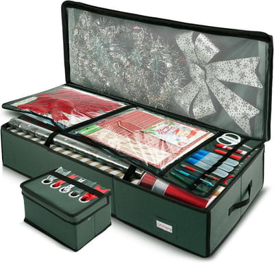 Grote Opbergtas voor Inpakpapier en Cadeaulinten - Sterke Kerstcadeaupapier Opberger voor 26 Rollen