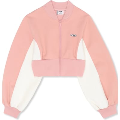 FILA Lecore High Rib Scuba Track Jacket Mellow Rose-egret Maat: 134/140 | Sportkleding Outlet | Unisex | Roze