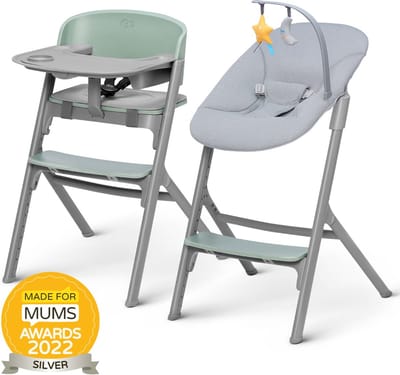 Kinderkraft LIVY Kinderstoel 4-in-1 – Vanaf Geboorte tot 110 kg – Inclusief CALMEE Schommelstoel – Ergonomisch en Verstelbaar – Groen