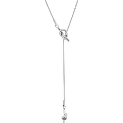 Collier Long avec pendentif clavicule en forme de Y, chaîne serpent à nœud croisé irrégulier, cadeau de vacances argenté