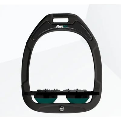 Platte Ultra Grip Stijgbeugels Zwart/Zwart/Groen Flex-On Green Composite