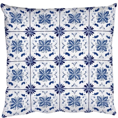 Sierkussens - Kussentjes Woonkamer - 50x50 cm - Patroon - Tegel - Blauw