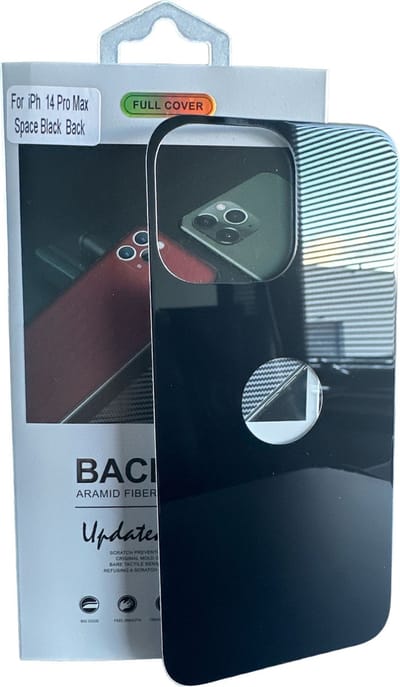 Armid Fiber Achter glas beschermer Geschikt voor: Apple iPhone 14 Pro Max (Space Black) Achterkant Temper Glass Protector - Back Screen Protector