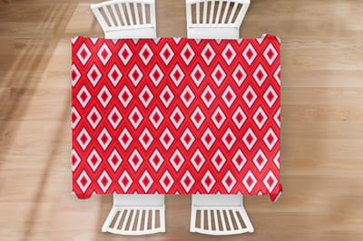 Kerst Tafelkleed - Kerstmis Decoratie - Tafellaken - Kerst - Patronen - Ruit - Rood - 200x150 cm - Kerstmis Versiering - Tafeldecoratie Kerstmis - Kerstdecoratie tafel - Tafelversiering