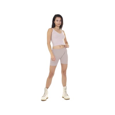 Brave Soul Ribgebreide korte broek dames/dames (Stoffig Roze)