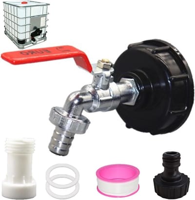 IBC Tank accessoires voor 3/4 inch messing kraan, afvoertap voor regenwater, IBC container adapter met verlenging S60 x 6 mm