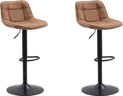 Set van 2 draaibare barkrukken industrieel Keston cognac