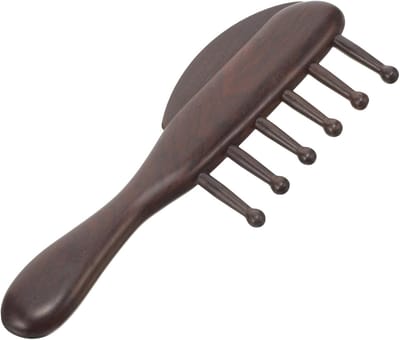 Houten Kam - Massage Ontklitter - Haar Styling - Antistatisch Duurzaam - 16 x 58 cm - Zwart