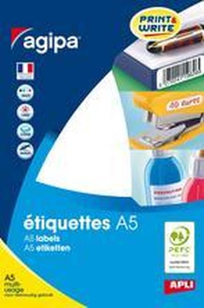 agipa universele etiketten, 32 x 40 mm, wit